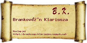 Brankován Klarissza névjegykártya